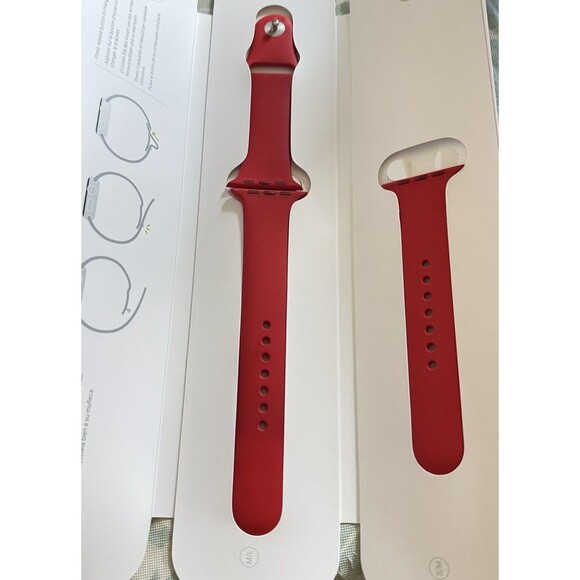 Apple Sport Band RED w/Stainless Steel Pin for Apple Watch 42mm W/box - Picture 2 of 7